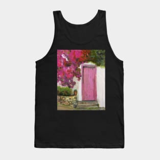 Meditteranean House with Pink Flowers Tank Top